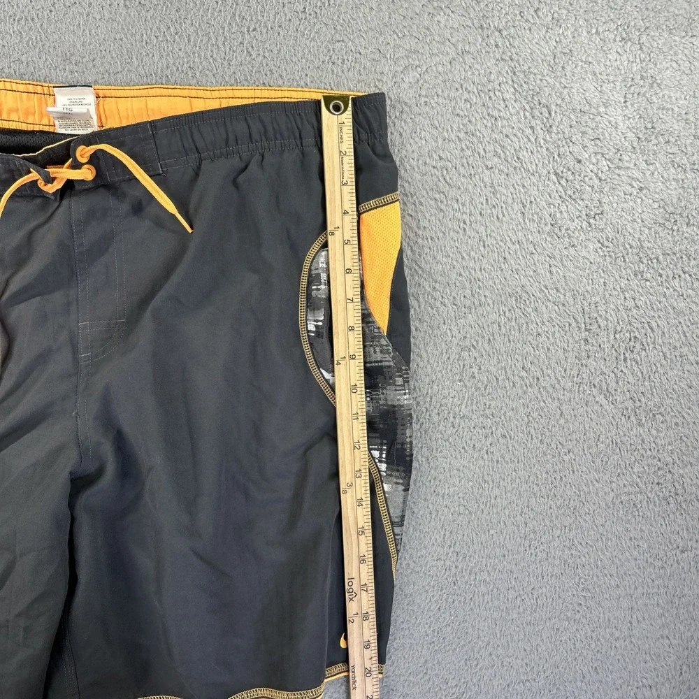 Nike Swim Trunks Mens‎ XXL Black Orange Digital Camo Surf Board Shorts Liner Y2K